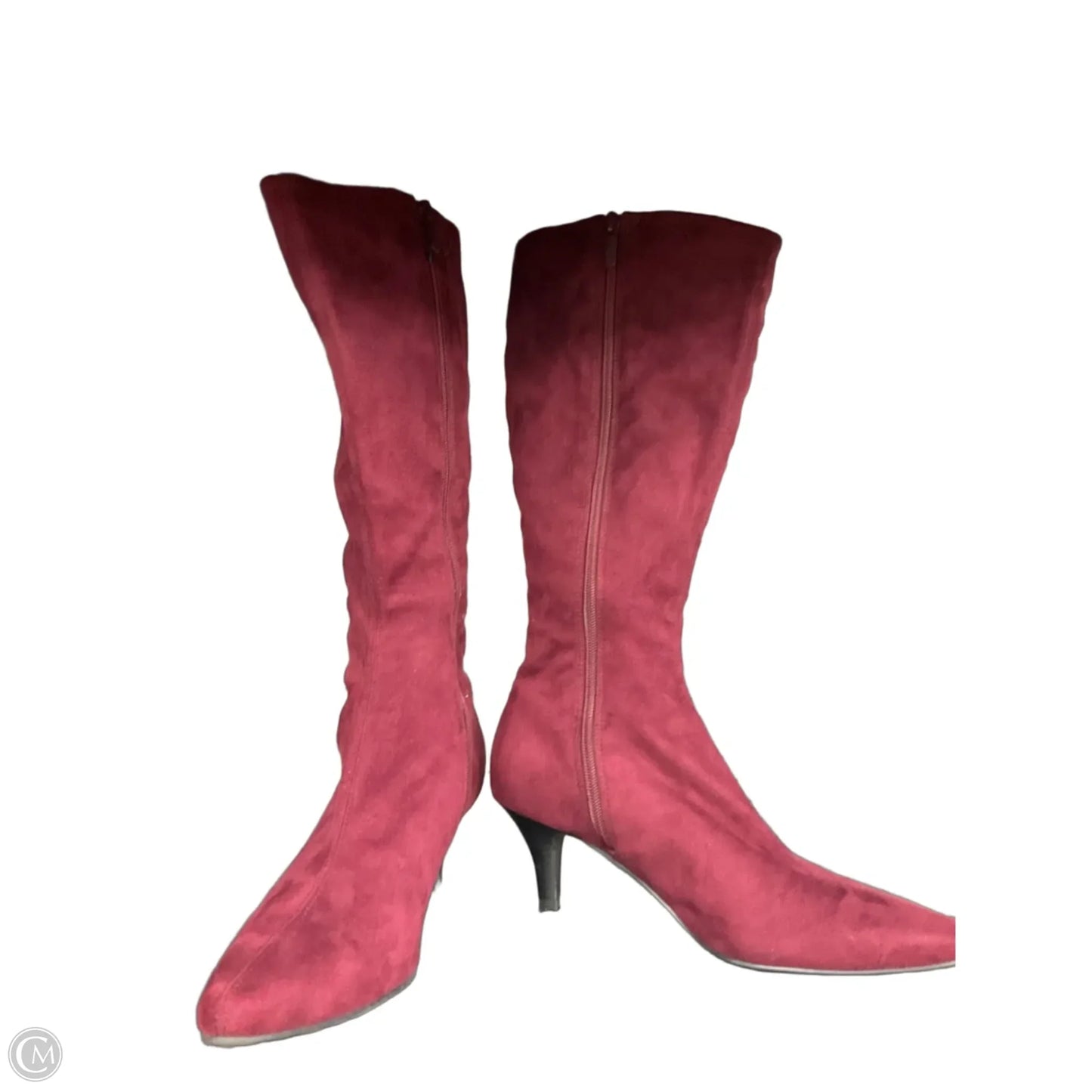 Boots Knee Heels By Impo In Maroon, Size: 9