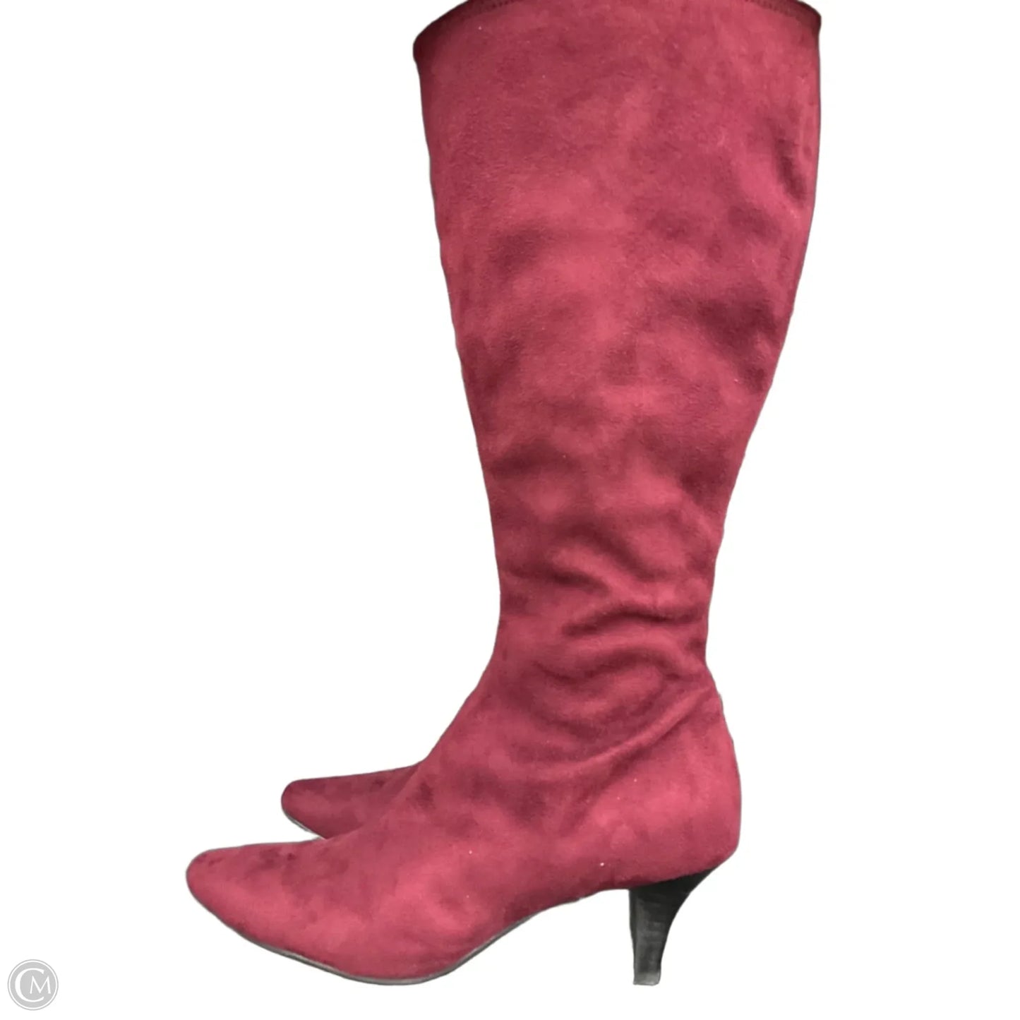 Boots Knee Heels By Impo In Maroon, Size: 9