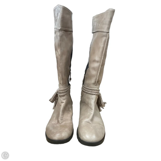 Boots Knee Flats By Clothes Mentor In Brown & Tan, Size: 8.5
