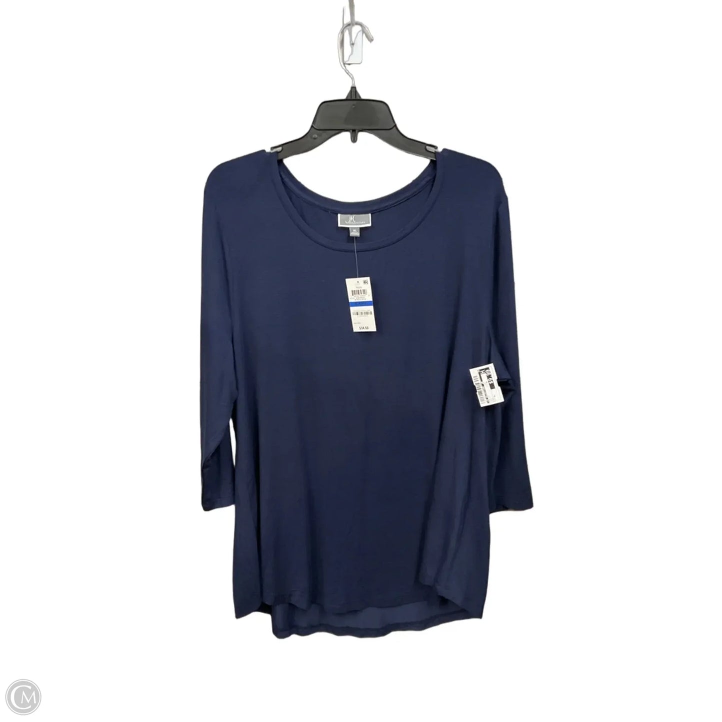 Top Long Sleeve By Jm Collections In Navy, Size: Xl