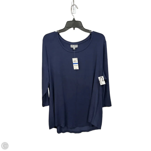 Top Long Sleeve By Jm Collections In Navy, Size: Xl