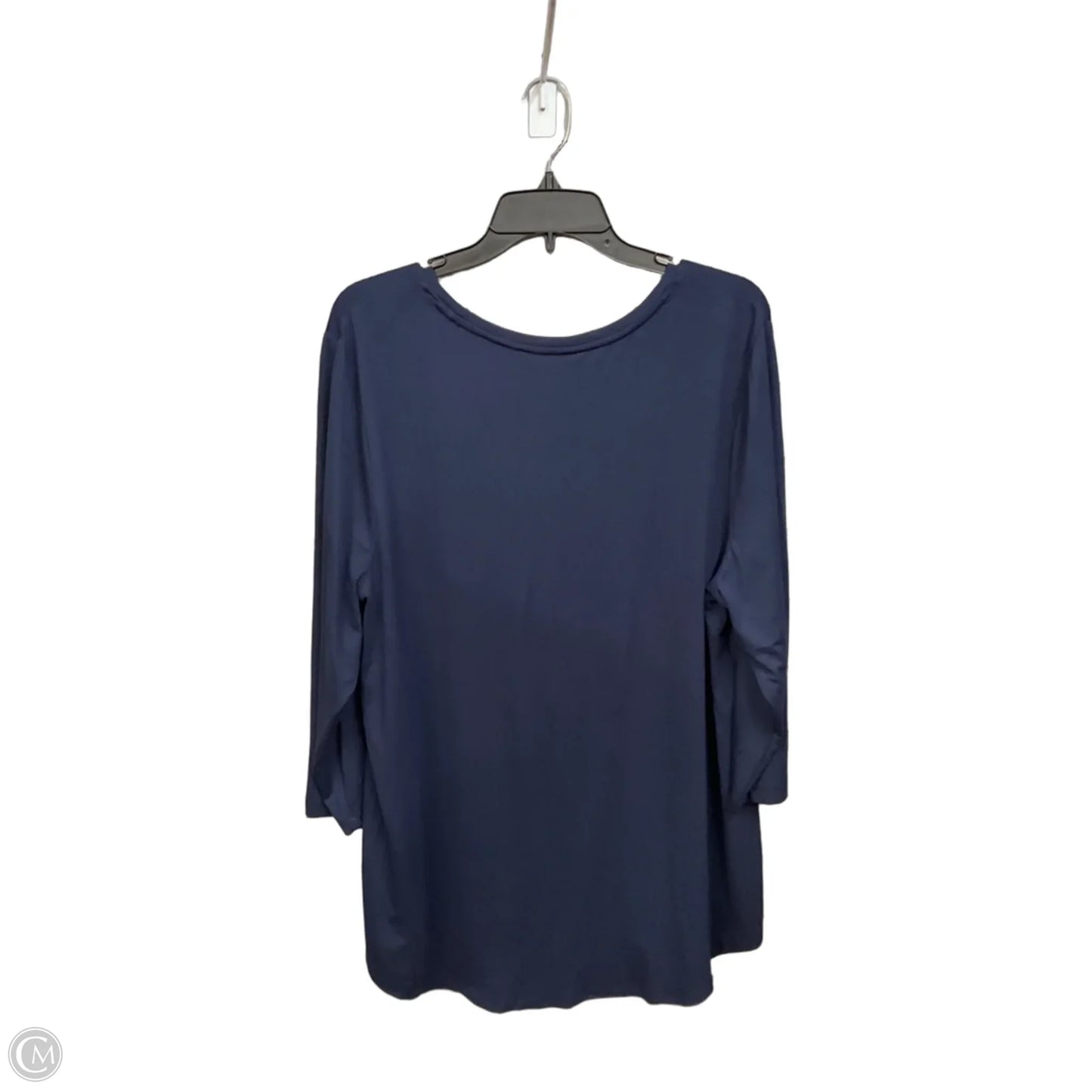 Top Long Sleeve By Jm Collections In Navy, Size: Xl