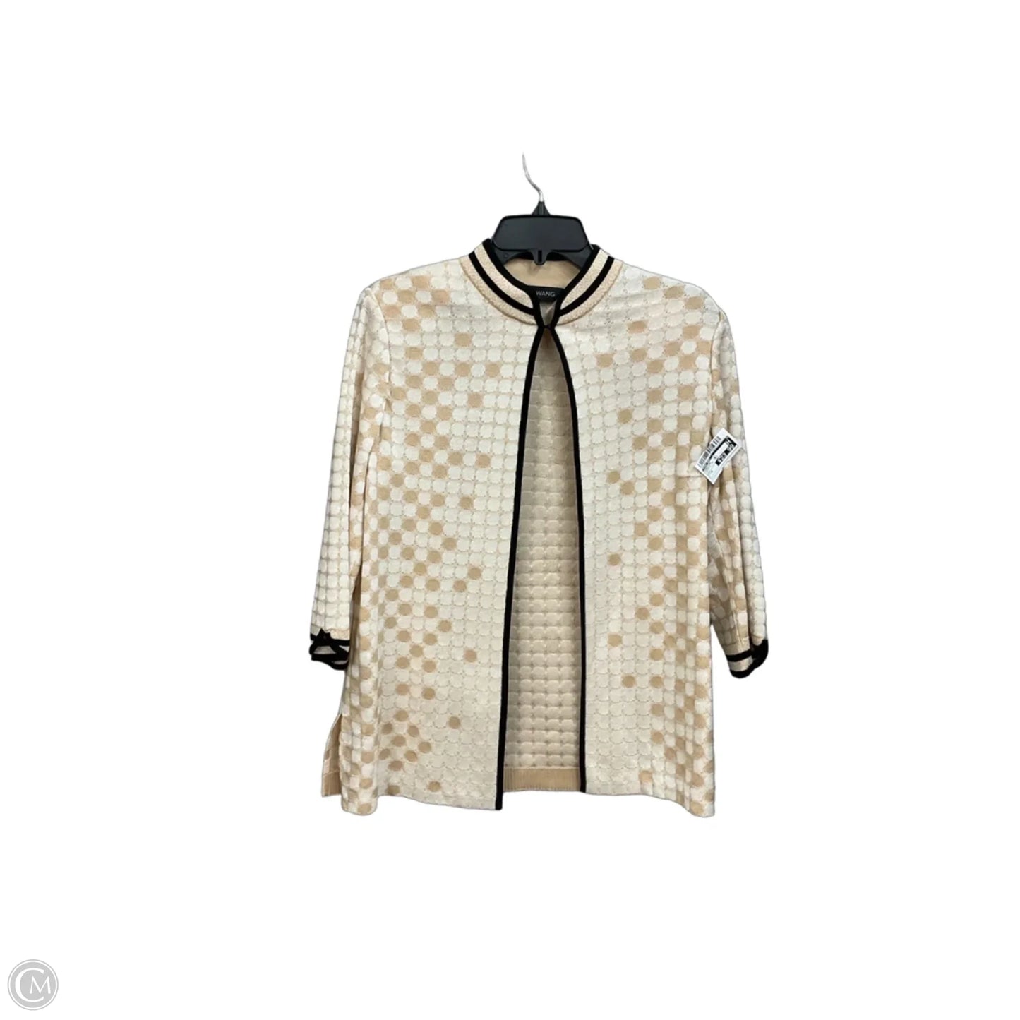 Cardigan By Ming Wang In Cream & Tan, Size: M