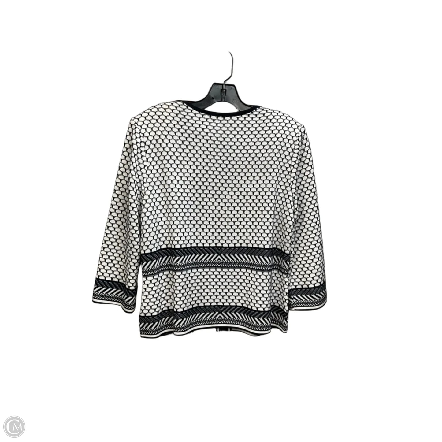 Cardigan By Ming Wang In Black & White, Size: M