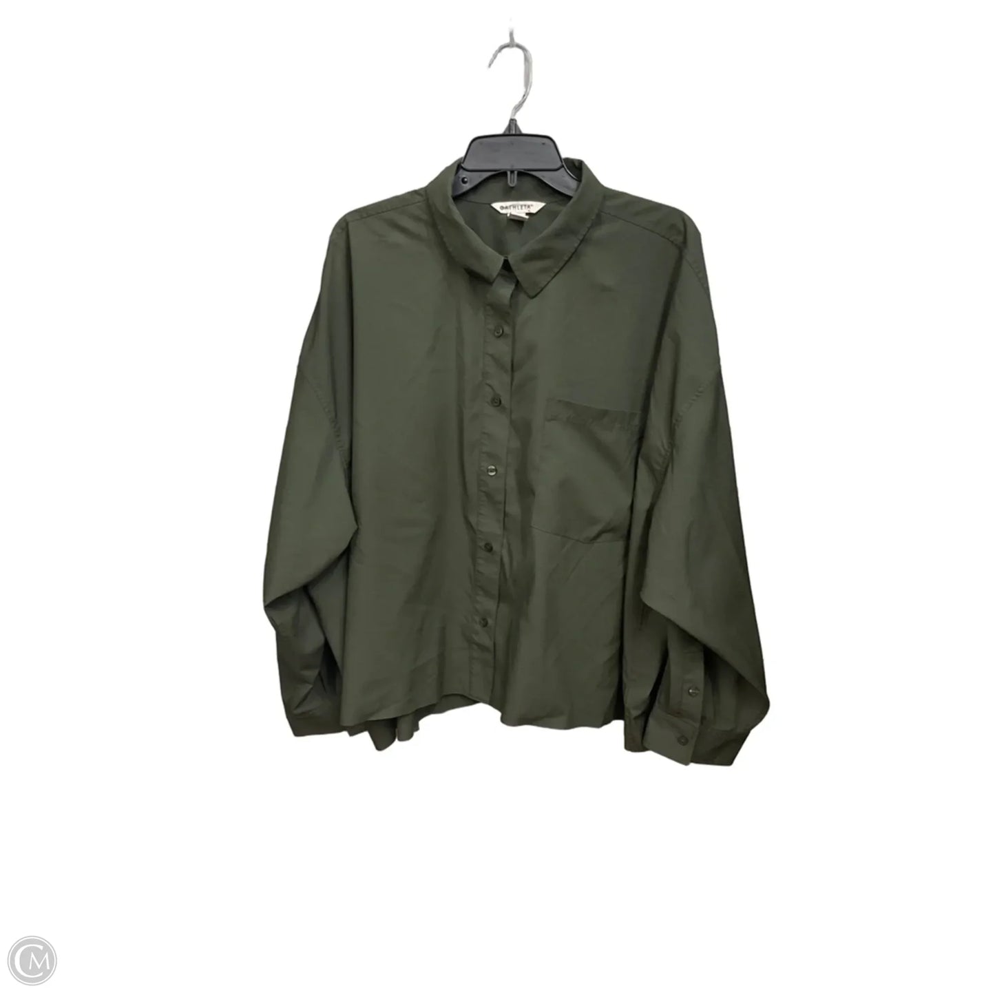 Blouse Long Sleeve By Athleta In Green, Size: 3x