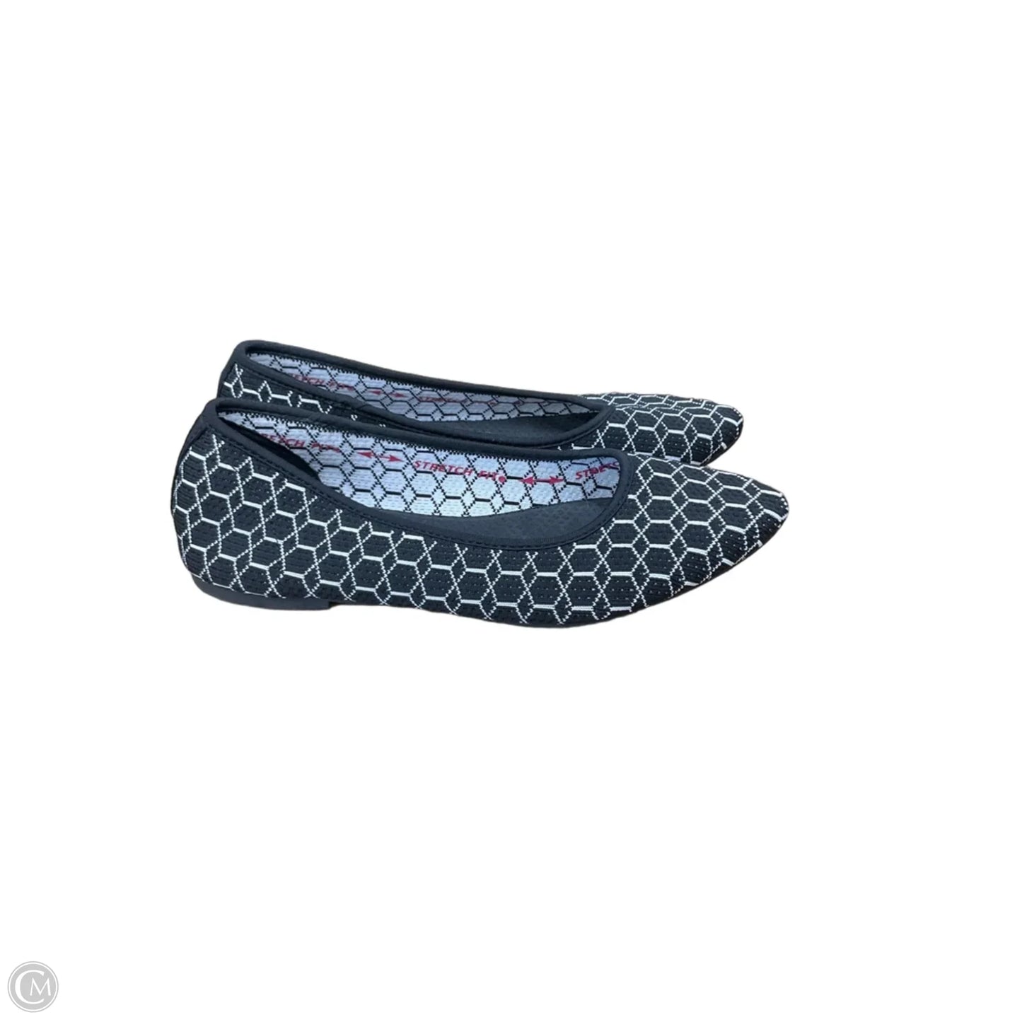 Shoes Flats By Skechers In Black & White, Size: 8.5