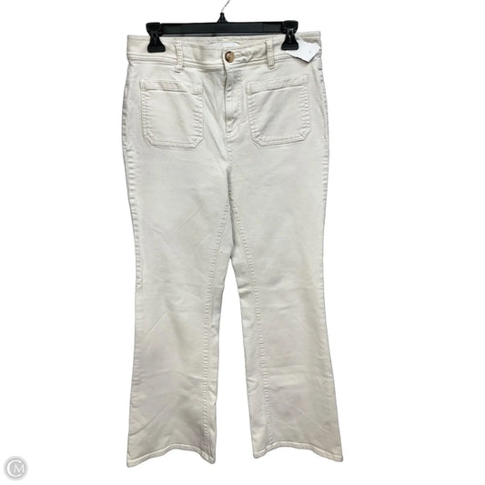 Jeans Flared By Loft In Cream Denim, Size: 8