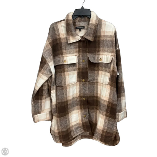 Jacket Shirt By Banana Republic In Plaid Pattern, Size: Xl