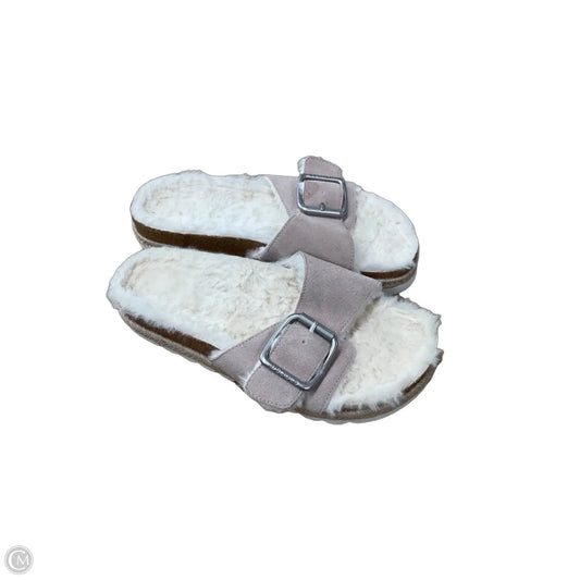 Shoes Flats By J Slides In Cream & Pink, Size: 8