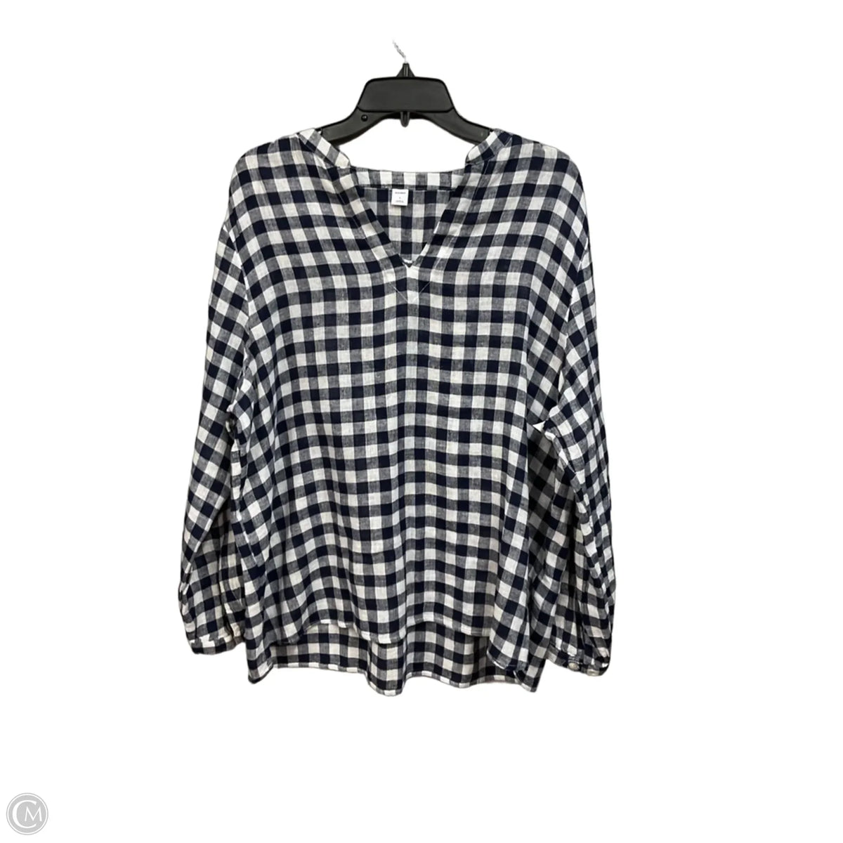 Top Long Sleeve By Old Navy In Checkered Pattern, Size: L