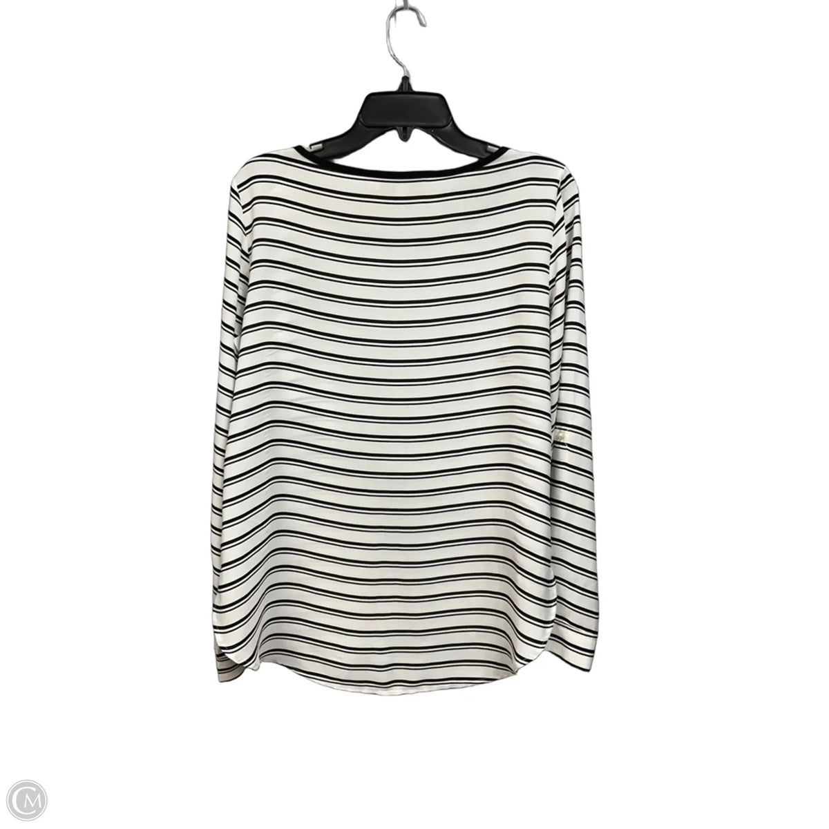 Blouse Long Sleeve By Loft In Striped Pattern, Size: M