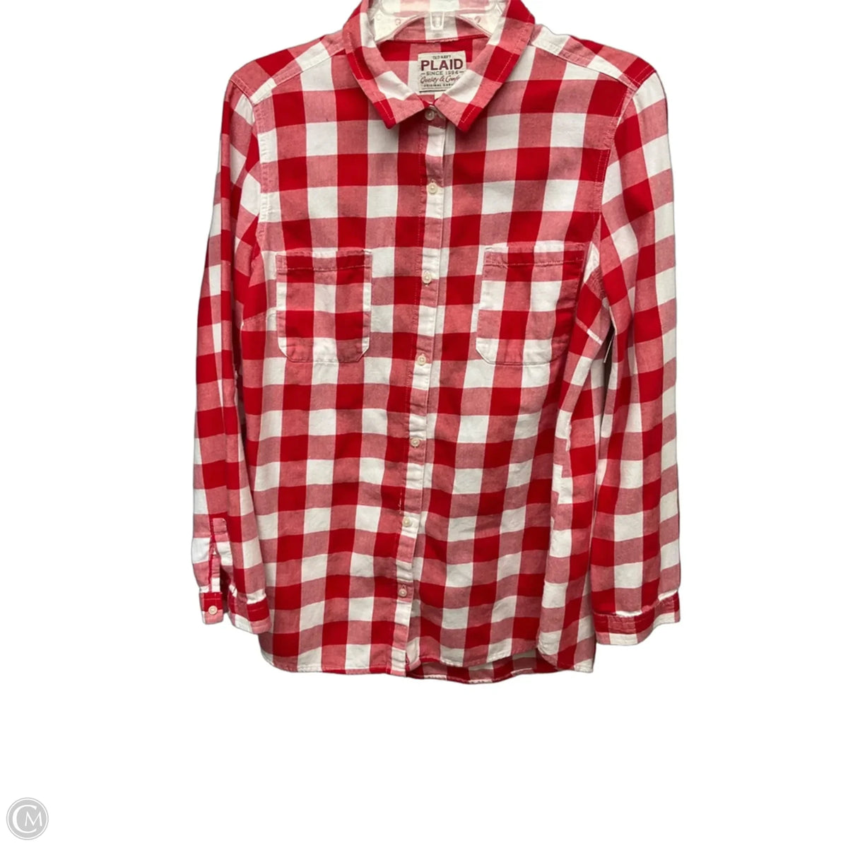 Top Long Sleeve By Old Navy In Checkered Pattern, Size: L