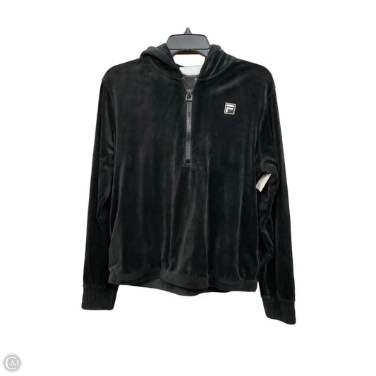 Athletic Sweatshirt Hoodie By Fila In Black, Size: M