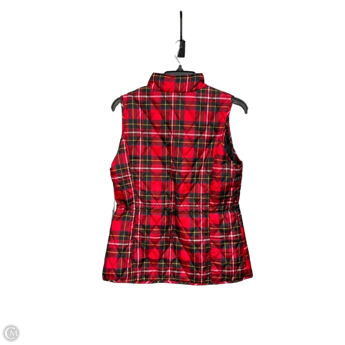 Vest Puffer & Quilted By Relativity In Plaid Pattern, Size: M