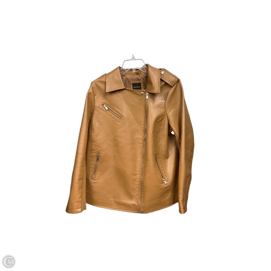 Jacket Moto By Lane Bryant In Tan, Size: Xl