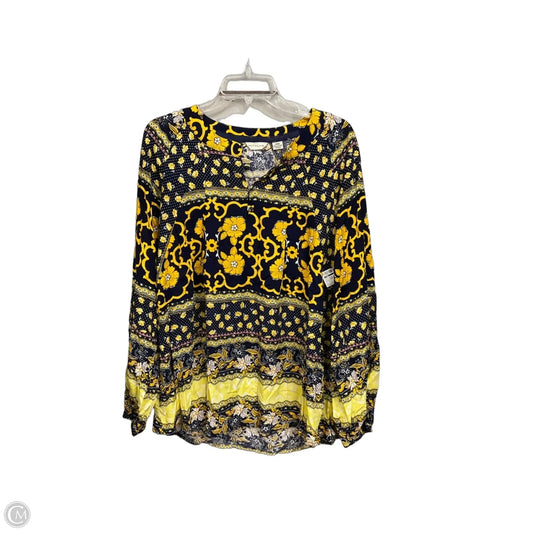 Top Long Sleeve By Cma In Blue & Yellow, Size: L