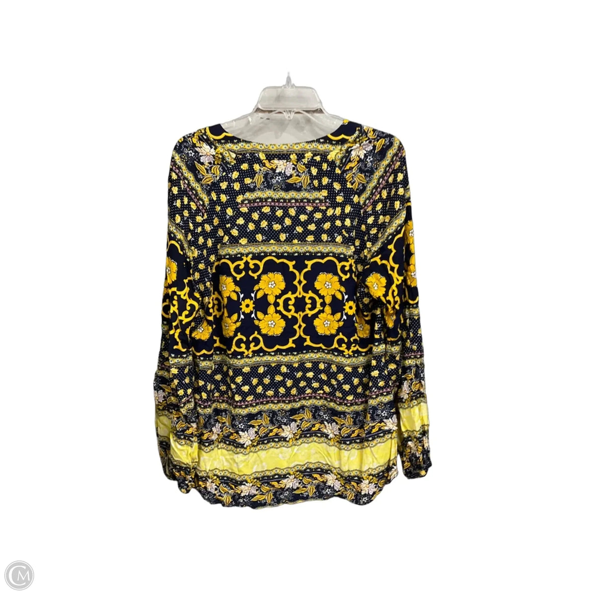 Top Long Sleeve By Cma In Blue & Yellow, Size: L