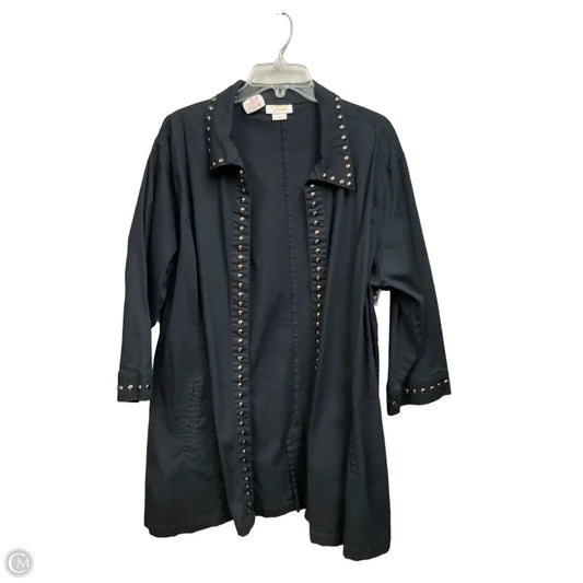 Jacket Other By Clothes Mentor In Black & Silver, Size: 2x