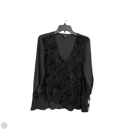 Blouse 3/4 Sleeve By Zac And Rachel In Black, Size: L