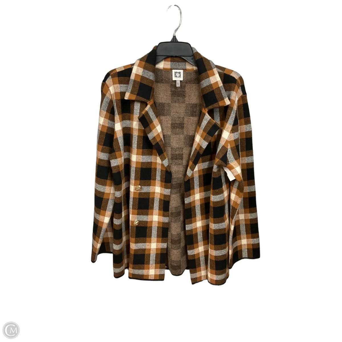 Jacket Other By Anne Klein In Plaid Pattern, Size: L