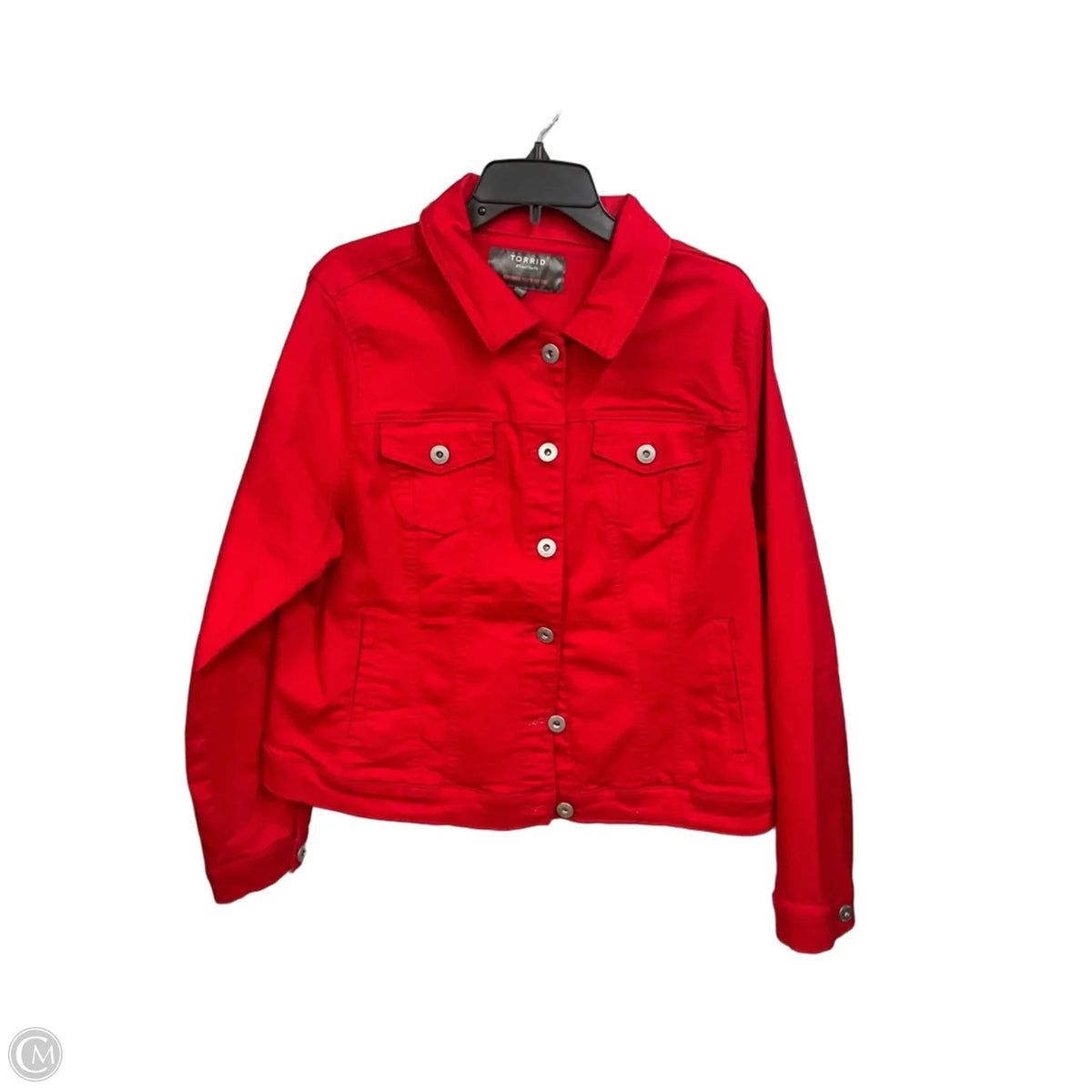 Jacket Denim By Torrid In Red Denim, Size: 1x