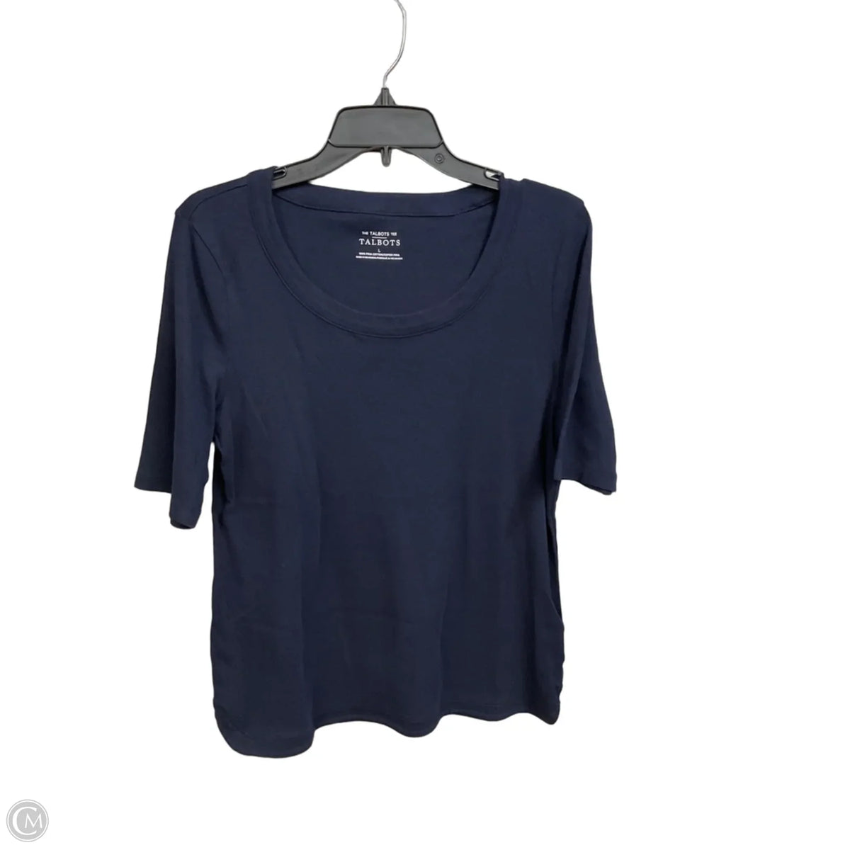 Top Short Sleeve Basic By Talbots In Navy, Size: L