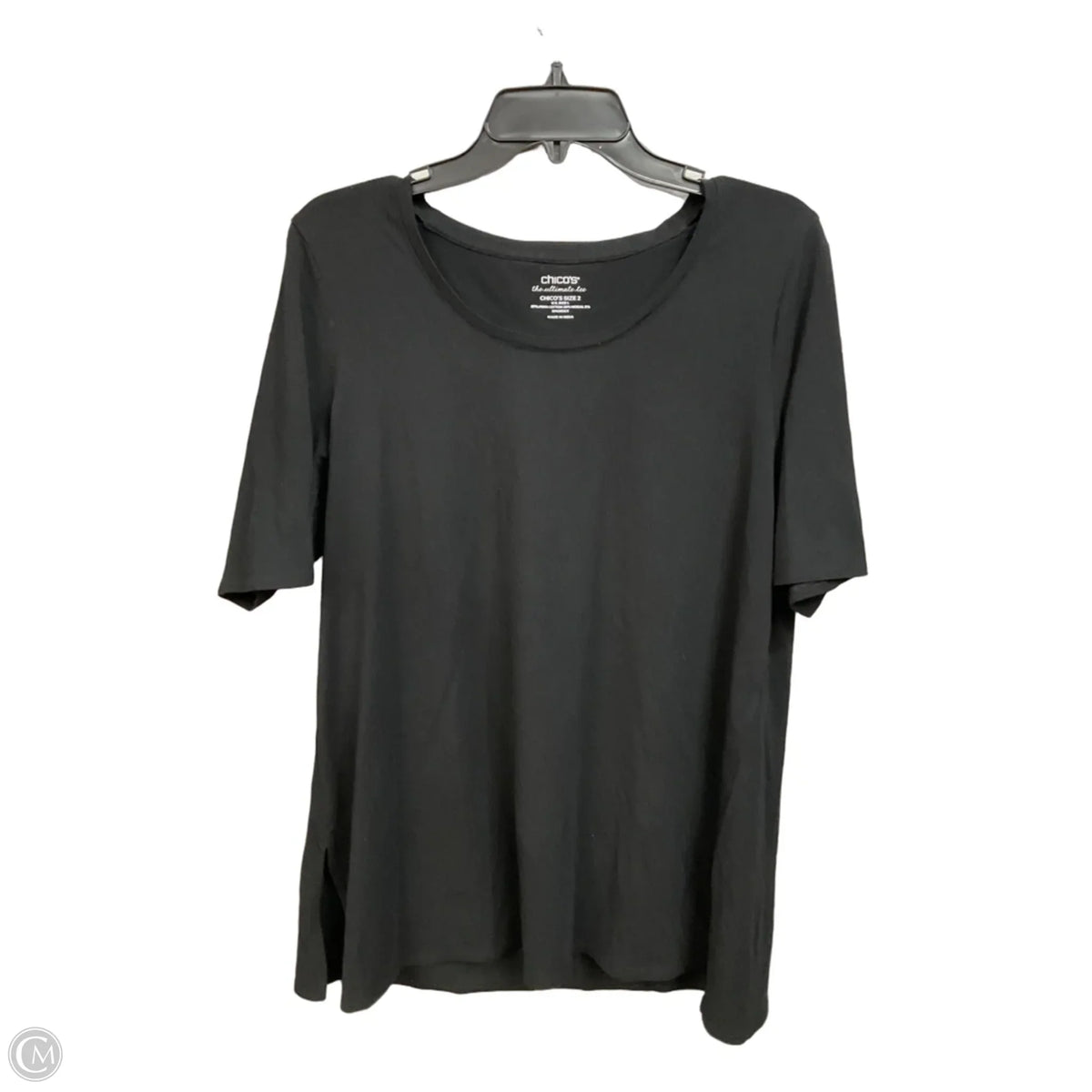 Top Short Sleeve Basic By Chicos In Black, Size: L