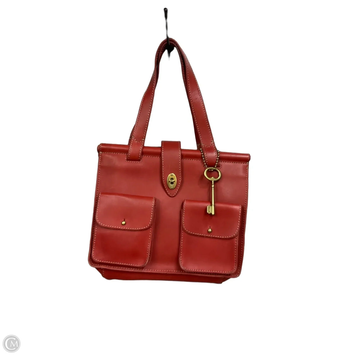 Handbag Leather By Fossil, Size: Large