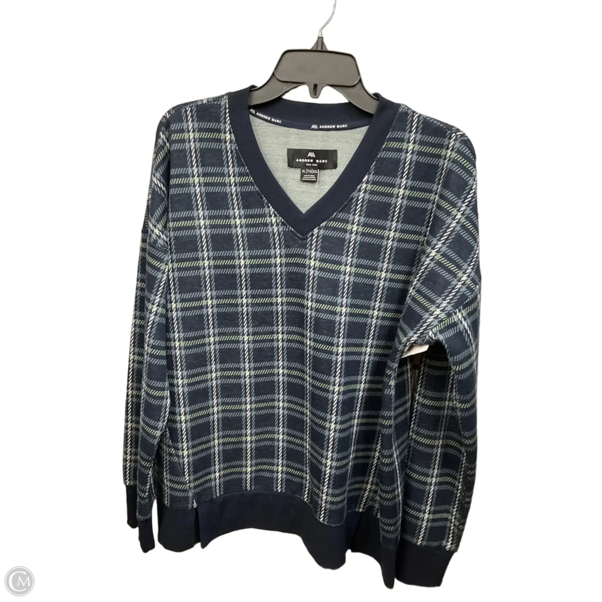 Top Long Sleeve By Andrew Marc In Plaid Pattern, Size: Xl