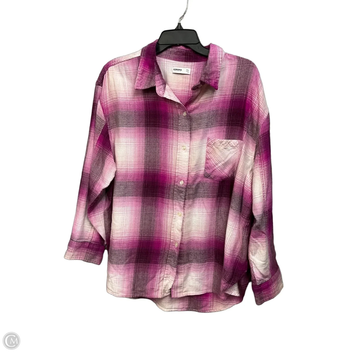 Top Long Sleeve By Sonoma In Plaid Pattern, Size: Xlp