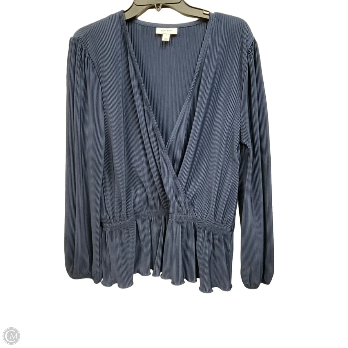 Blouse Long Sleeve By On 34th In Navy, Size: L