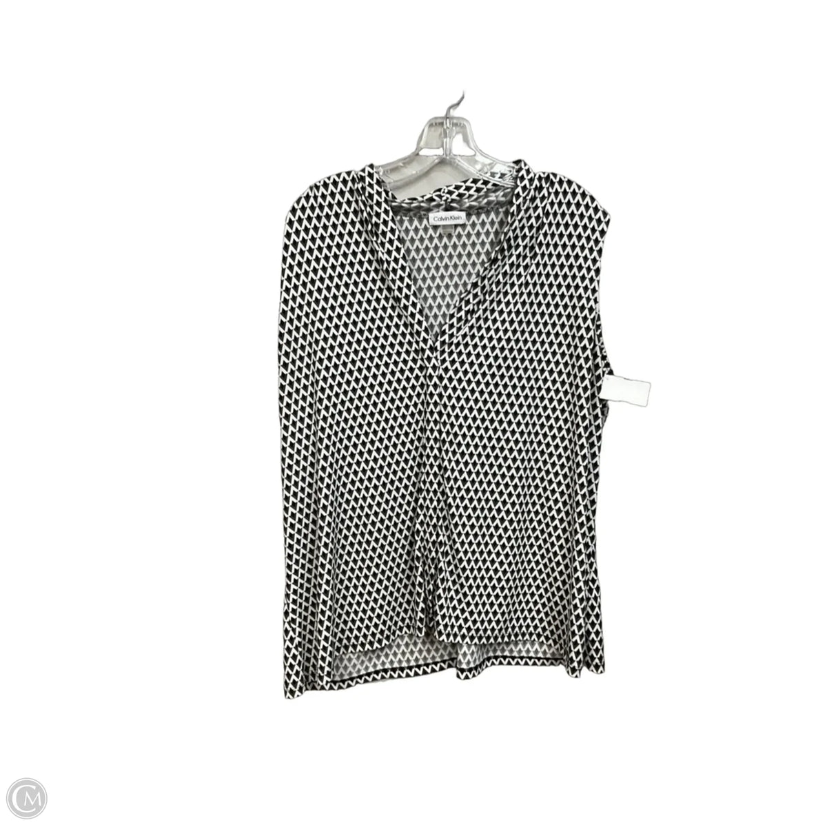 Top Sleeveless By Calvin Klein In Geometric Pattern, Size: 1x