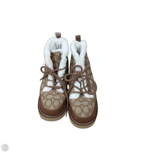 Boots Designer By Coach In Brown, Size: 7.5