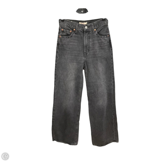 Jeans Wide Leg By Levis In Black Denim, Size: 0