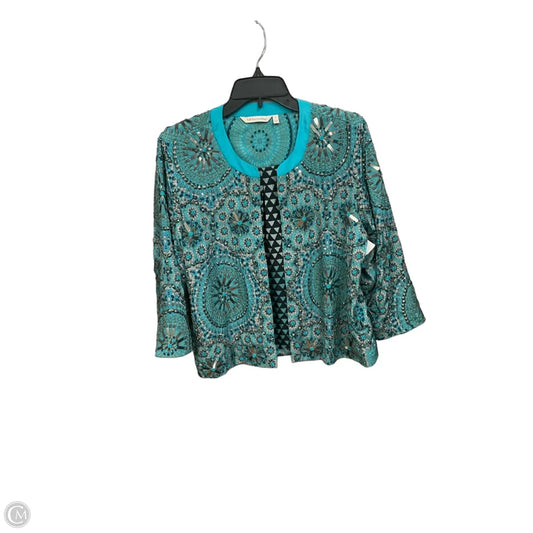 Jacket Denim By Soft Surroundings In Teal, Size: L