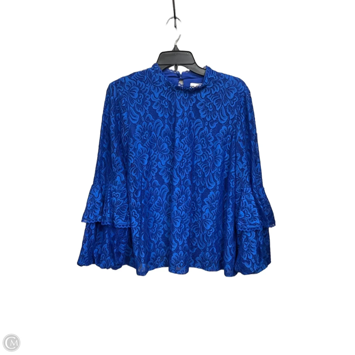 Blouse Long Sleeve By Laundry In Blue, Size: L