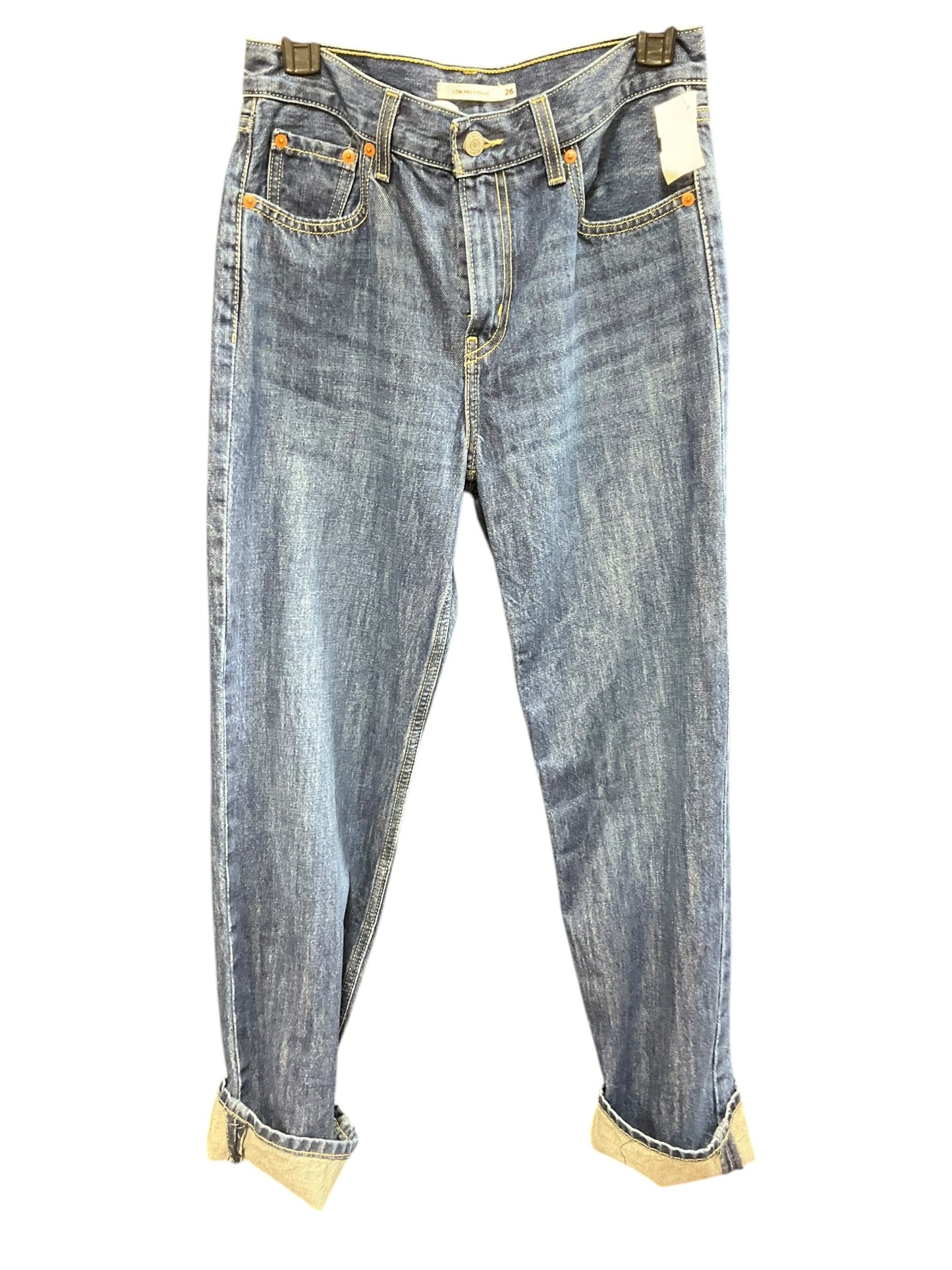 Jeans Straight By Levis In Blue Denim, Size: 4