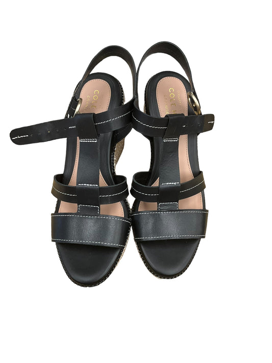 Black Sandals Heels Wedge Cole-haan, Size 8