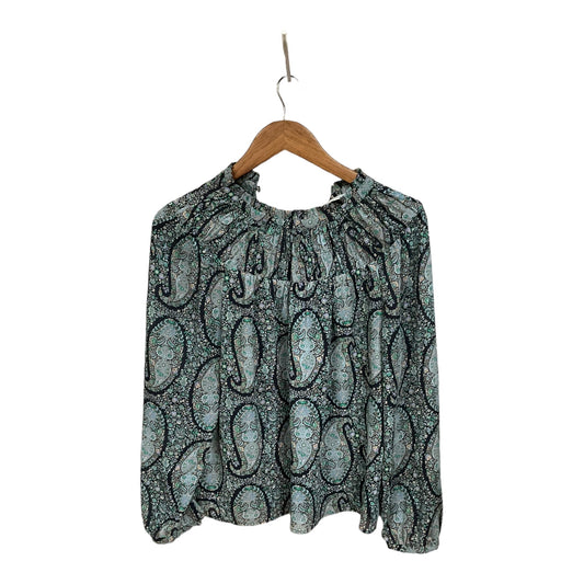 Blouse Long Sleeve By J. Crew In Blue & Green, Size: M