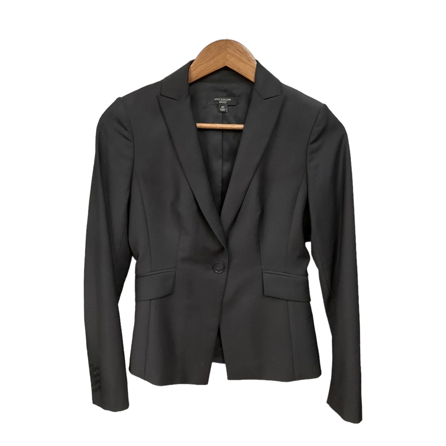 Blazer By Ann Taylor In Black, Size: 0