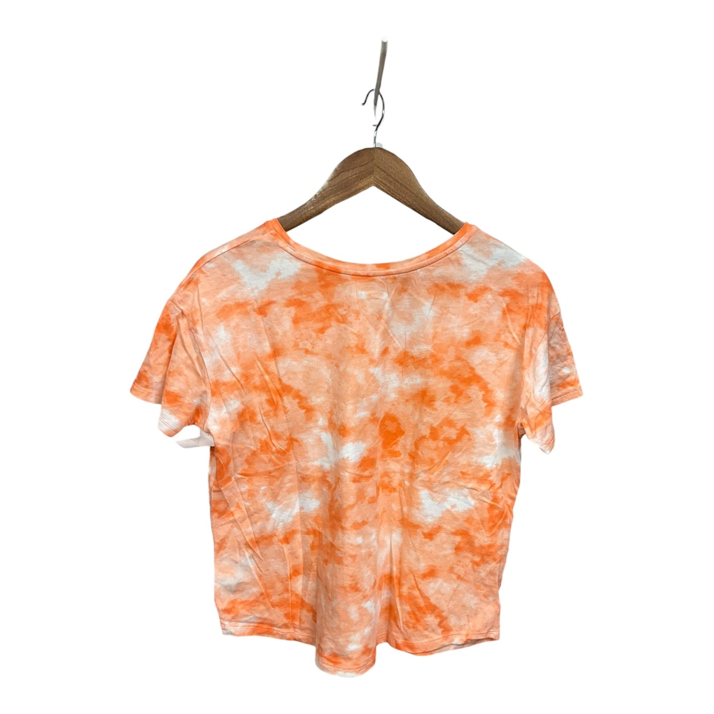 Top Short Sleeve Basic By Old Navy In Orange & White, Size: S