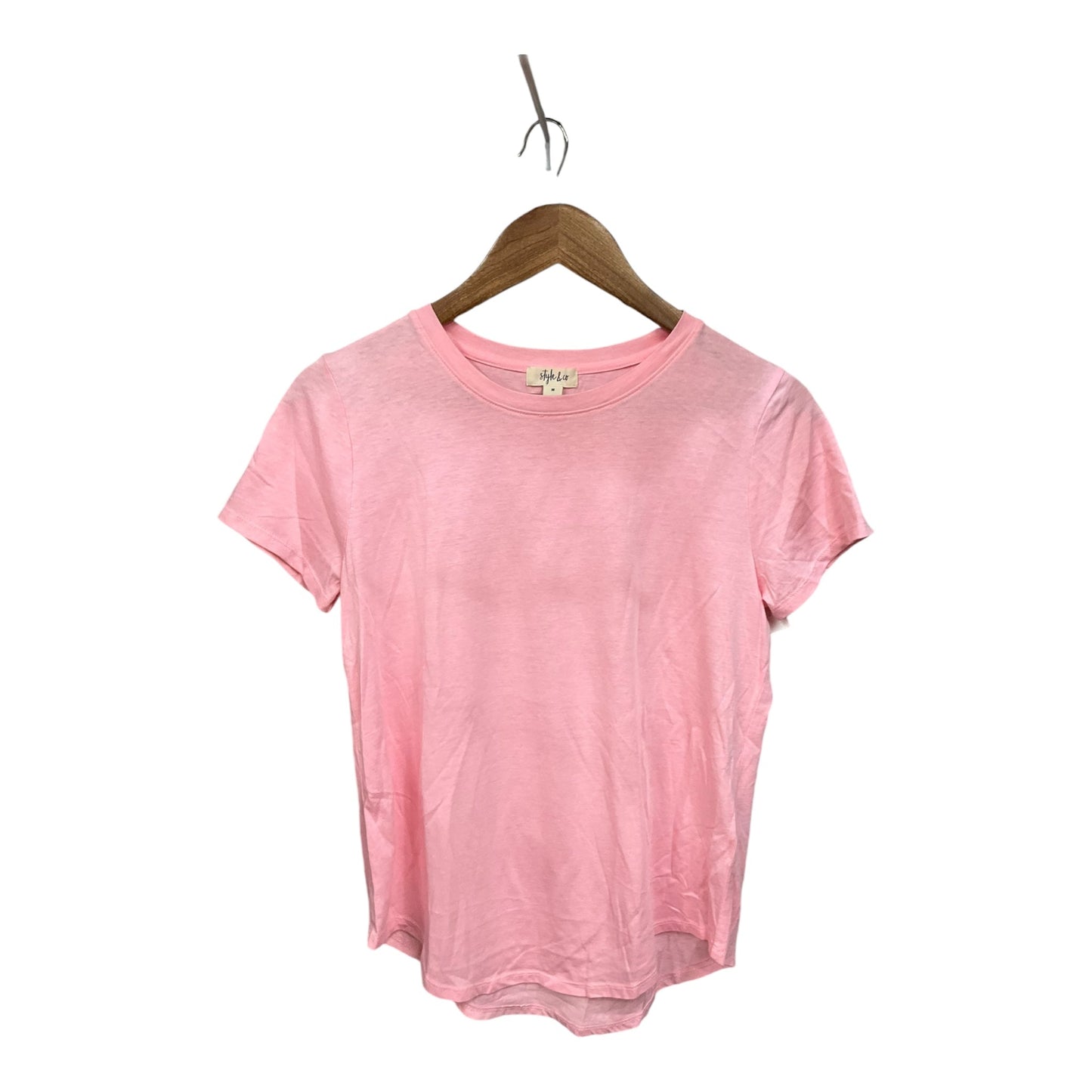 Top Short Sleeve Basic By Style And Company In Pink, Size: M