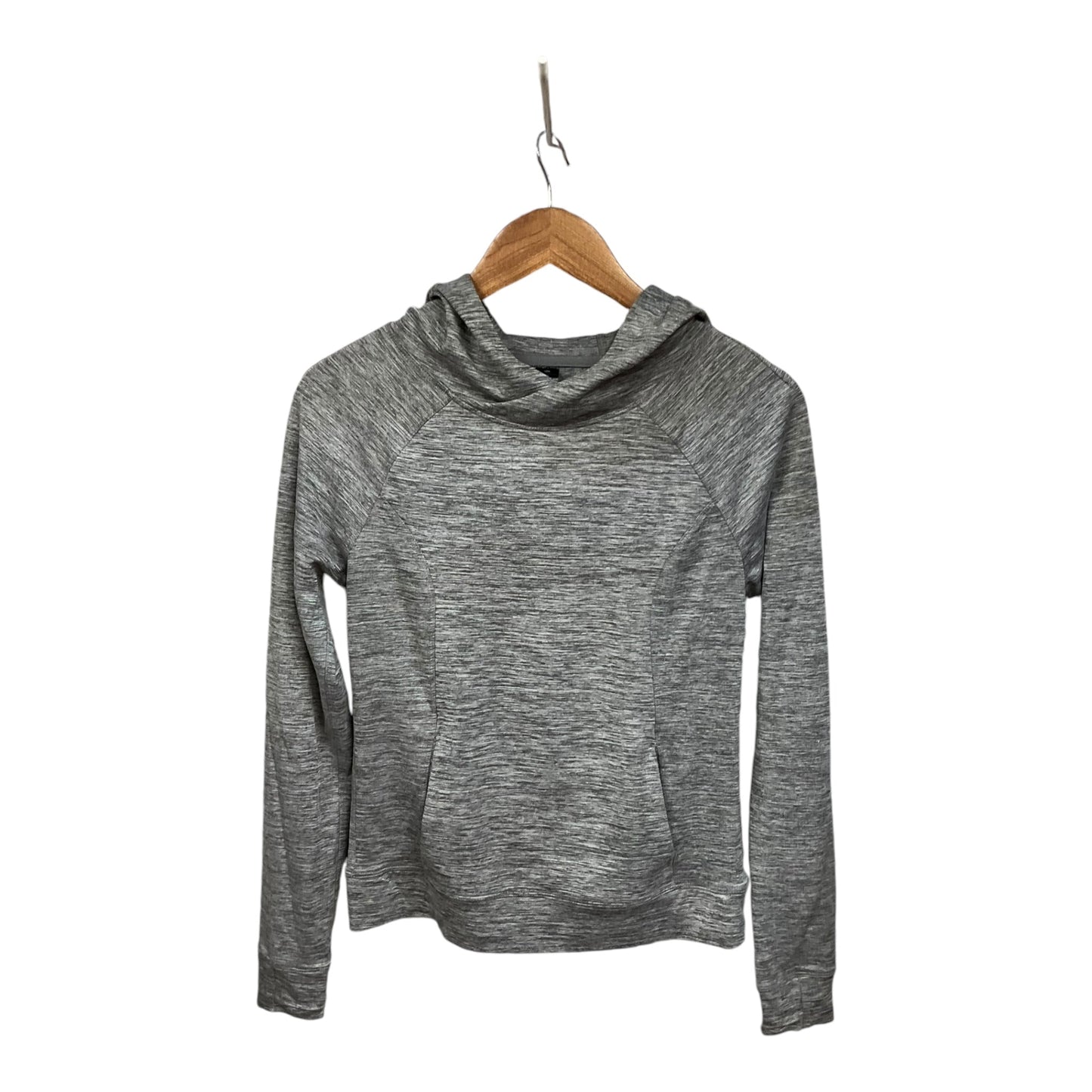 Athletic Top Long Sleeve Hoodie By Yogalicious In Grey, Size: Xs