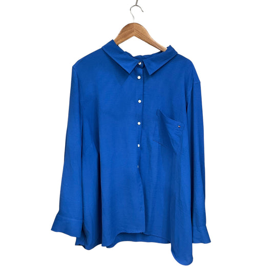 Blouse Long Sleeve By Tommy Hilfiger In Blue, Size: 3x