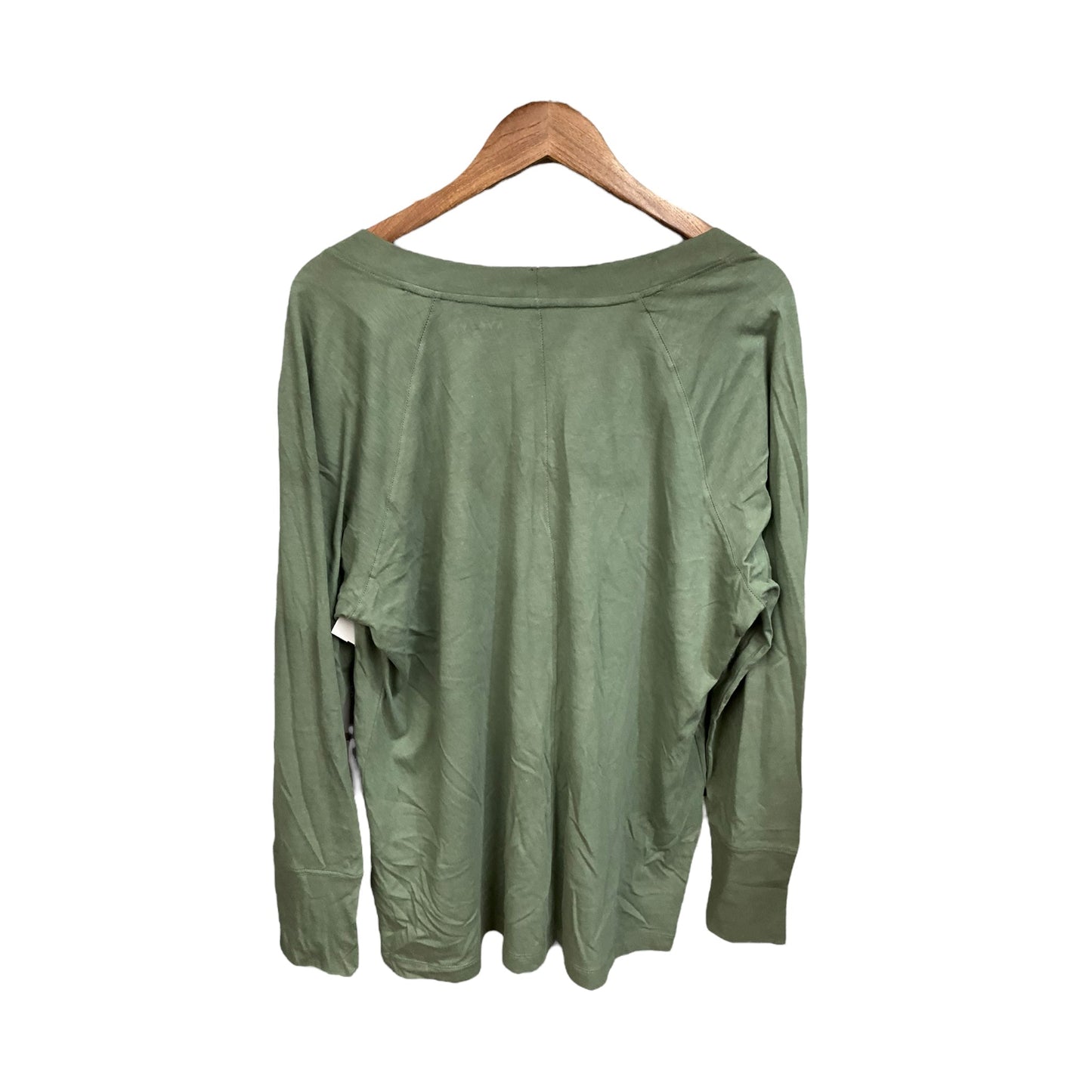 Top Long Sleeve Basic By Ava & Viv In Green, Size: 1x