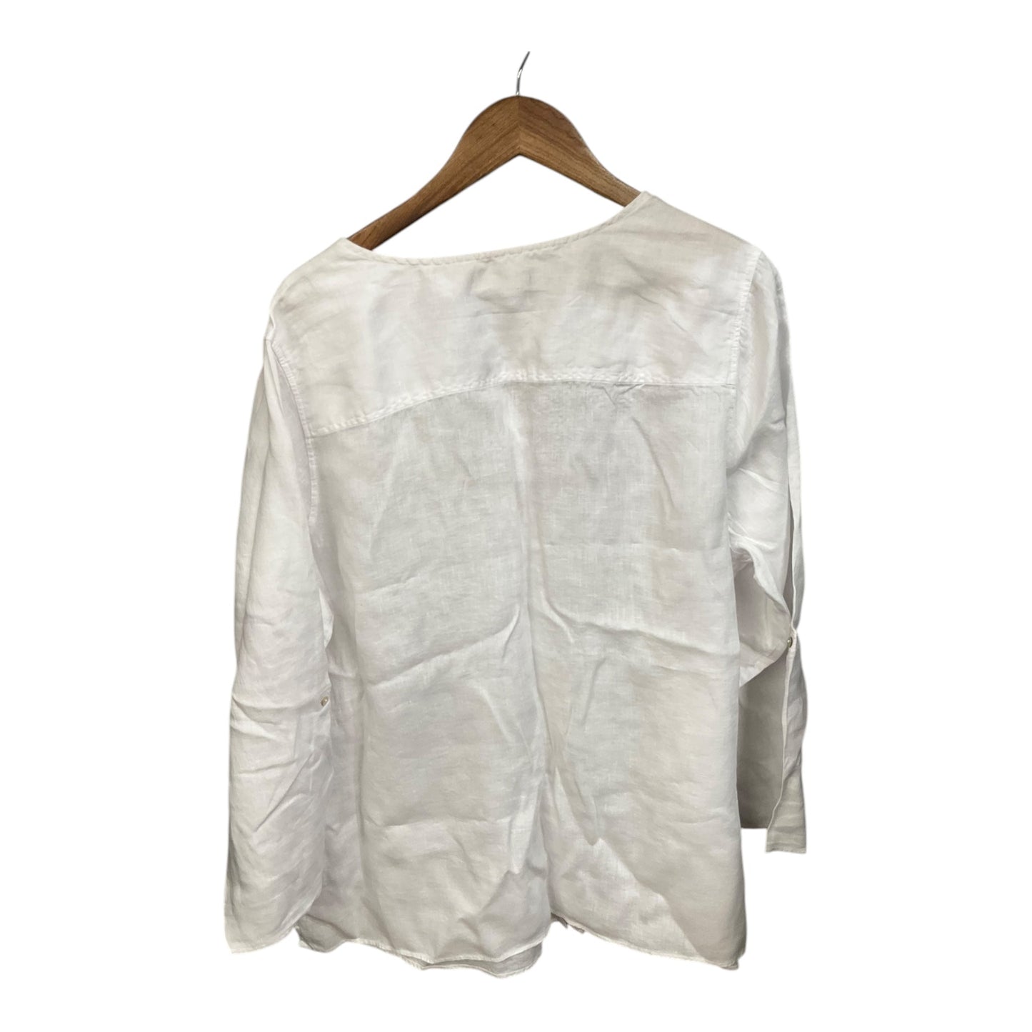 Blouse Long Sleeve By Tahari By Arthur Levine In White, Size: 2x