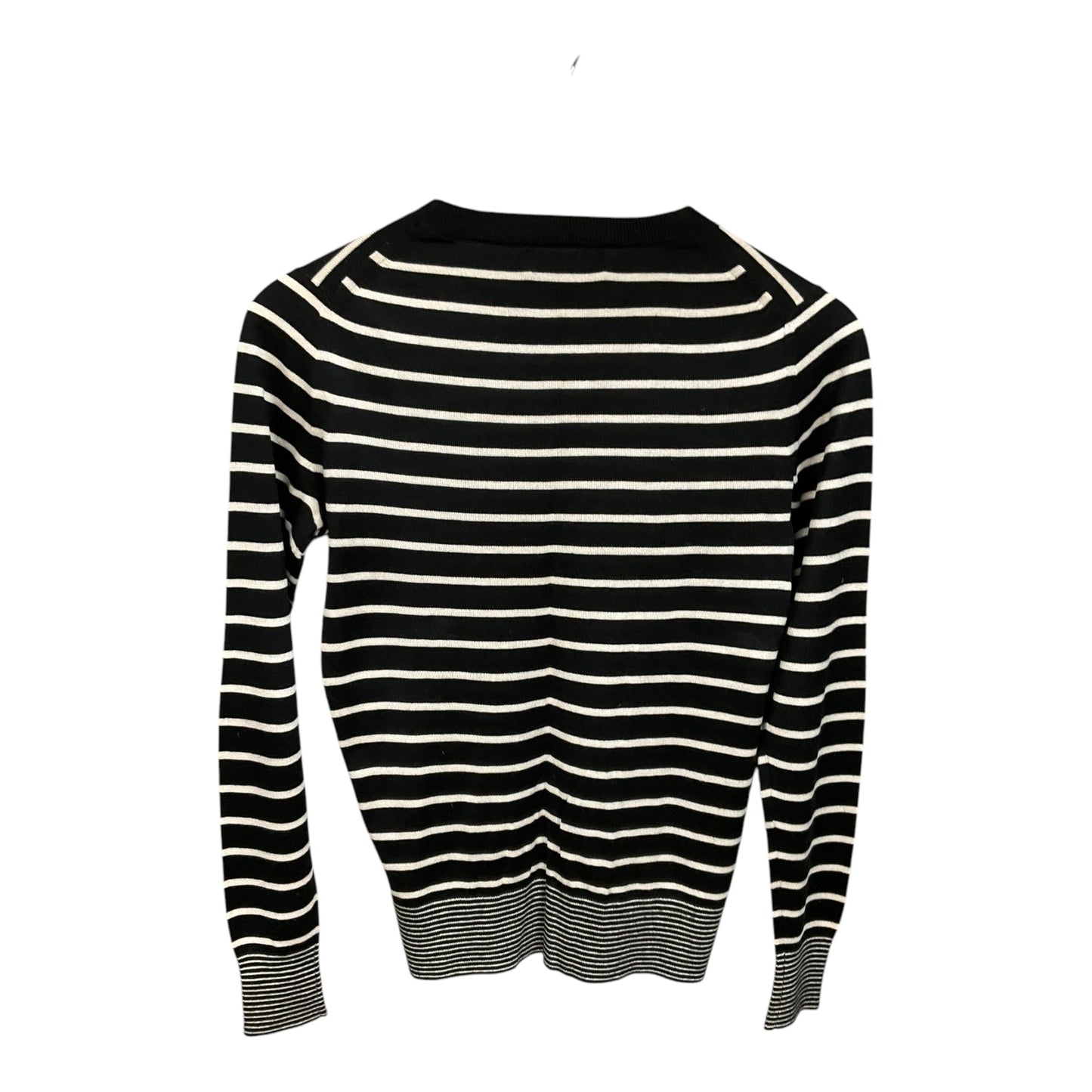 Top Long Sleeve By Banana Republic In Black & White, Size: Xs