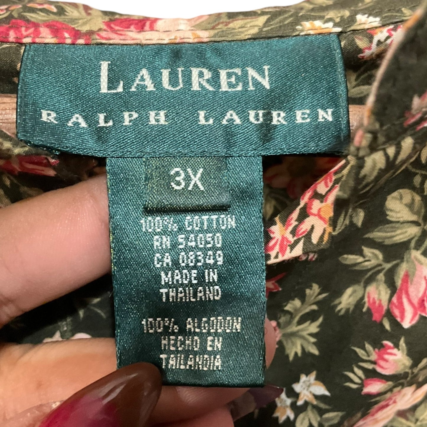 Blouse Long Sleeve By Lauren By Ralph Lauren In Floral Print, Size: 3x