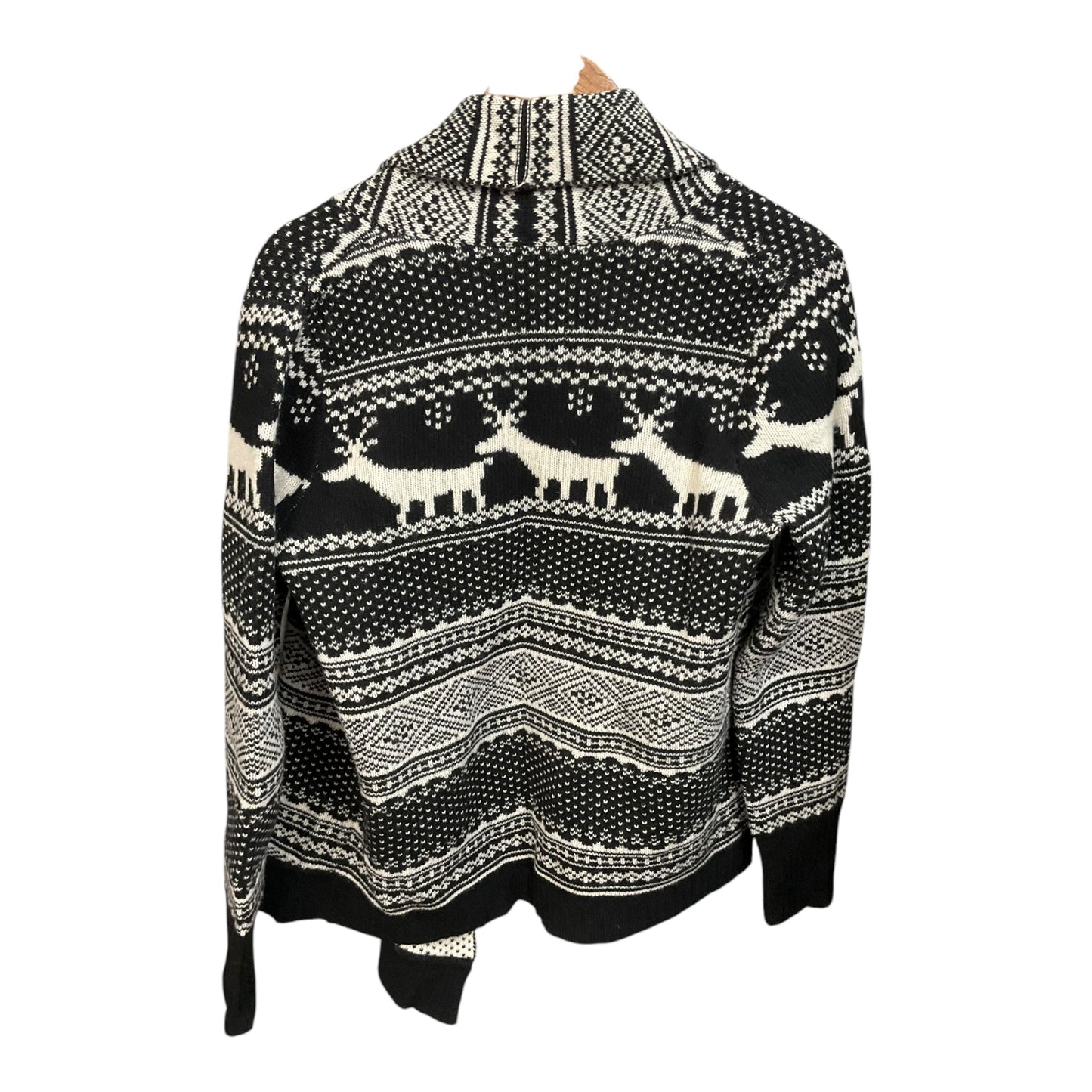 Cardigan By Clothes Mentor In Black & White, Size: L