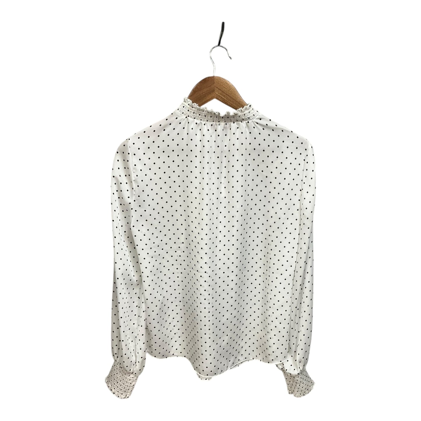 Top Long Sleeve By White House Black Market In Polkadot Pattern, Size: M